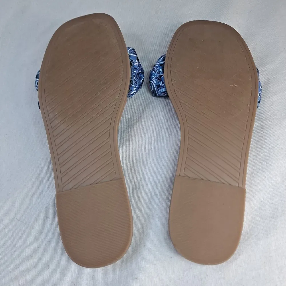 BP. Santos2 Women's Slide Sandals Size 8.5 Blue Bandana Braided